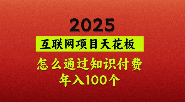 2025项目天花板，普通怎么通过知识付费翻身，年入百个【揭秘】 - u4站-u4站