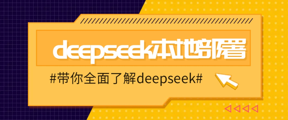 DeepSeek本地部署详细教程，轻松将deepseek部署到你的电脑上 - u4站-u4站