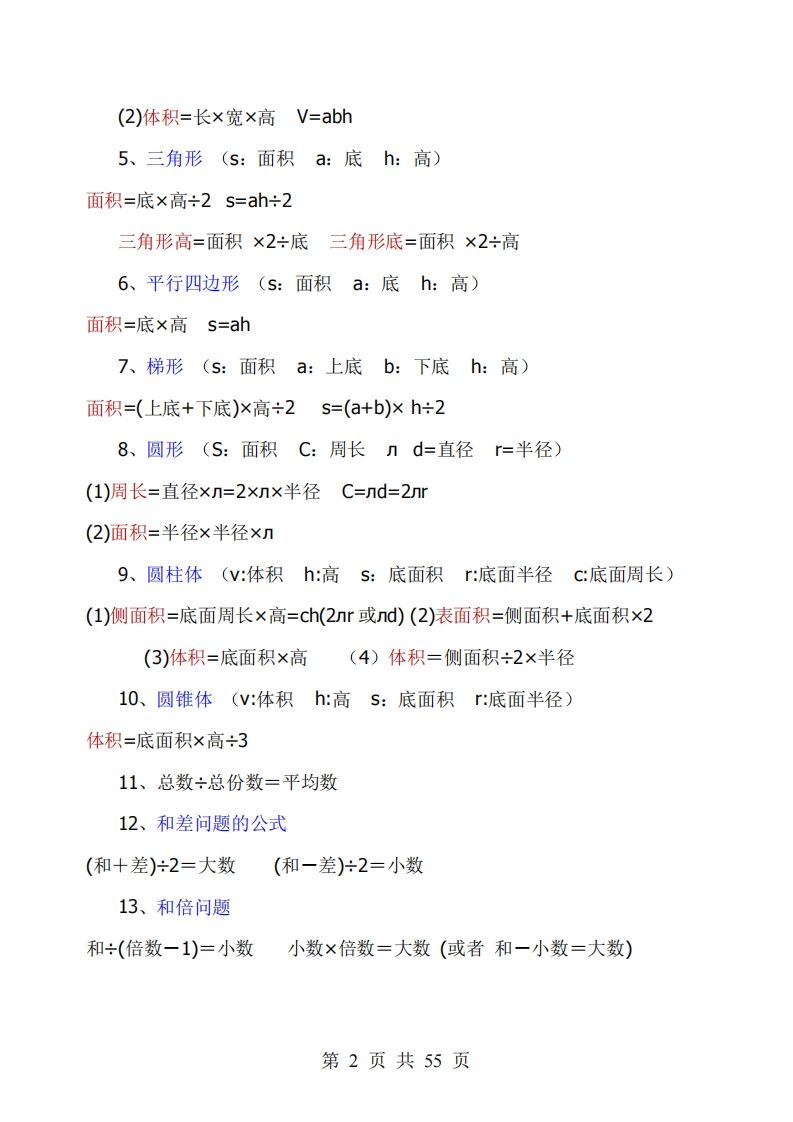 《小学六年级数学知识点归纳》六下数学【北师版】 - u4站-u4站