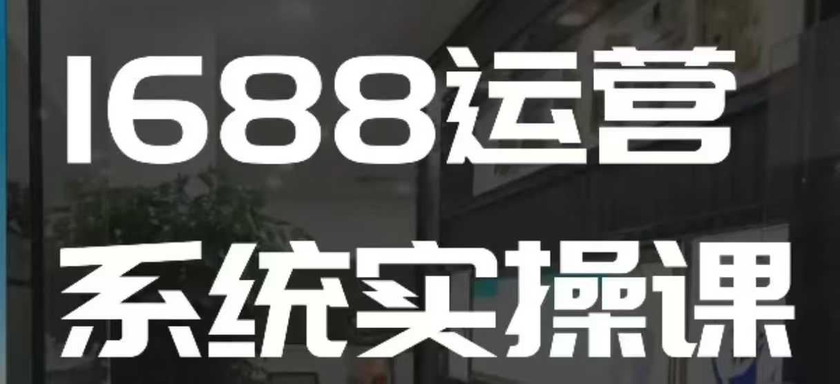 1688高阶运营系统实操课，快速掌握1688店铺运营的核心玩法 - u4站-u4站