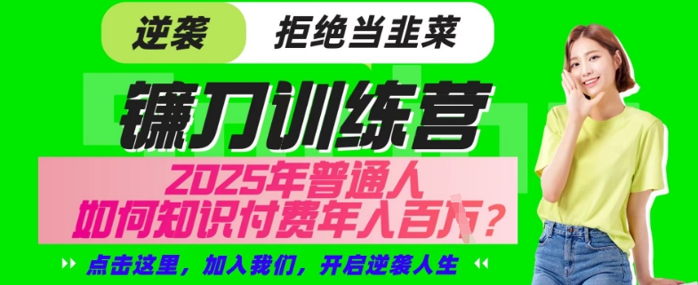 【网创项目终点站-镰刀训练营超级IP合伙人】25年普通人如何通过“知识付费”年入百个-仅此一版【揭秘】 - u4站-u4站