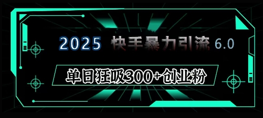 2025年快手6.0保姆级教程震撼来袭，单日狂吸300+精准创业粉 - u4站-u4站