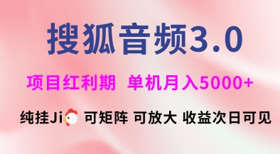 搜狐音频挂ji3.0.可矩阵可放大，独家技术，稳定月入5000+【揭秘】 - u4站-u4站