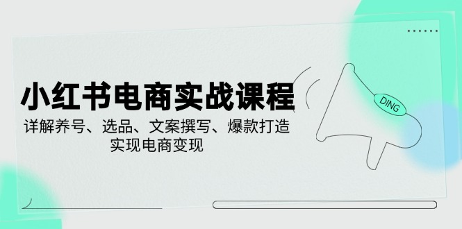 小红书电商实战课程，详解养号、选品、文案撰写、爆款打造，实现电商变现 - u4站-u4站