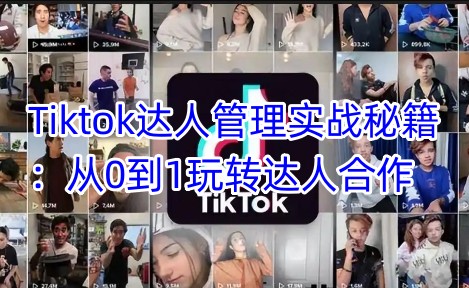 Tiktok达人管理实战秘籍：从0到1玩转达人合作 - u4站-u4站