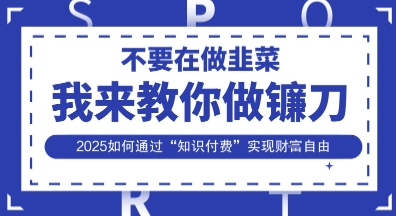 韭菜生涯终结者，我来教你做镰刀，2025如何通过“知识付费”实现财F自由【揭秘】 - u4站-u4站