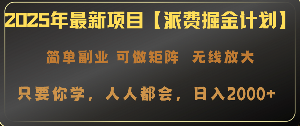 2025年最新项目【派费掘金计划】操作简单，日入2000+ - u4站-u4站