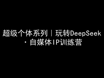 超级个体系列，玩转DeepSeek·自媒体IP训练营，deepseek教程 - u4站-u4站